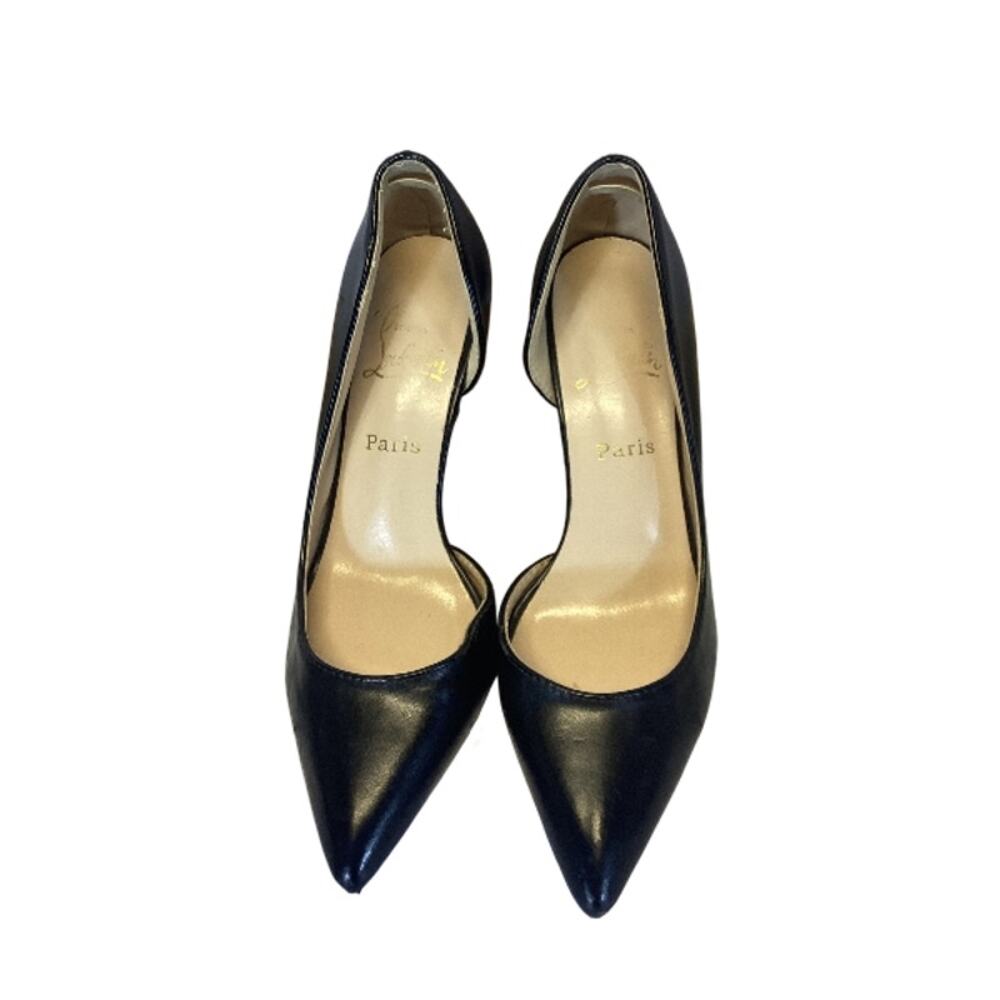 Black Pointed Toe Stiletto Heels Minimalist Chic Classic Pumps - Picture 2 of 8
